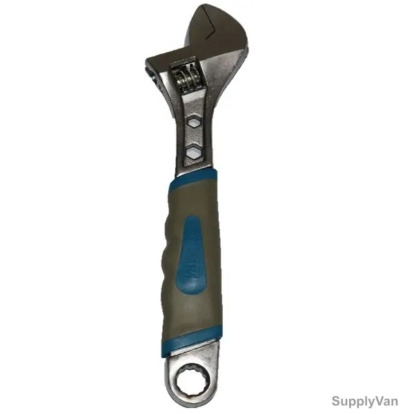 Wika Adjustable Wrench With Rubber Grip, WK12050, Forged Steel, 6 Inch