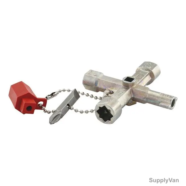 Wurth 12 IN 1 Universal Switch Cabinet Key, 07151629, 18MM Height x 65MM Width x 65MM Length