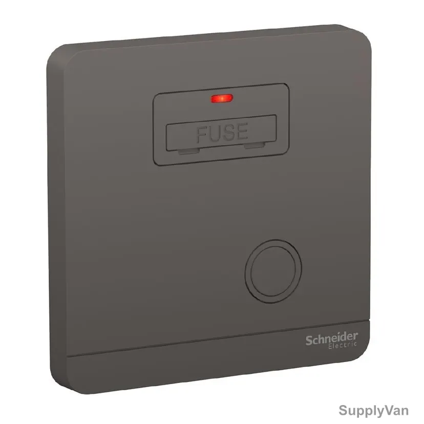 Schneider Electric Fused Connection Unit With Neon Indicator, AvatarOn, 1 Gang, 13A, 250VAC, Dark Grey