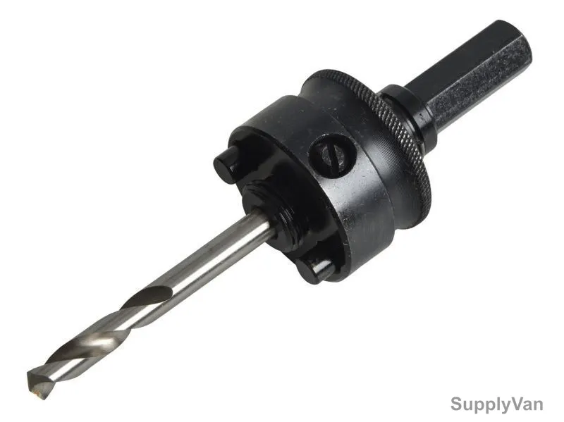 Starrett Hole Saw Drive Arbor with HSS Pilot Drill, A2, 32-210mm