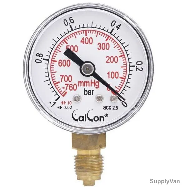 Calcon Pressure Gauge, CC121A, 40MM, 1/8 Inch, BSP, 0-1 Bar