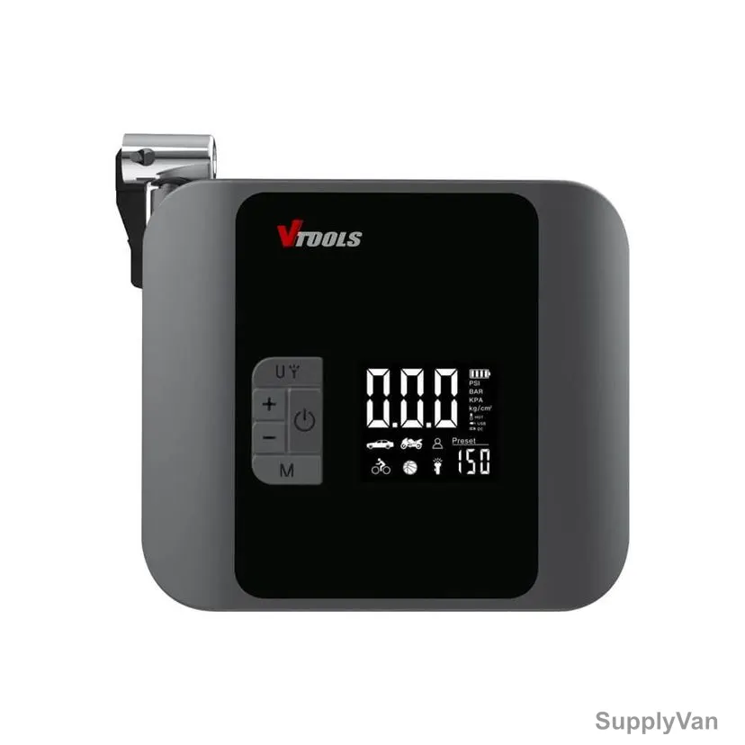 Vtools Portable Smart Air Compressor With Dual Mode Power Supply, VT1300, 12V, 150 PSI — image 1