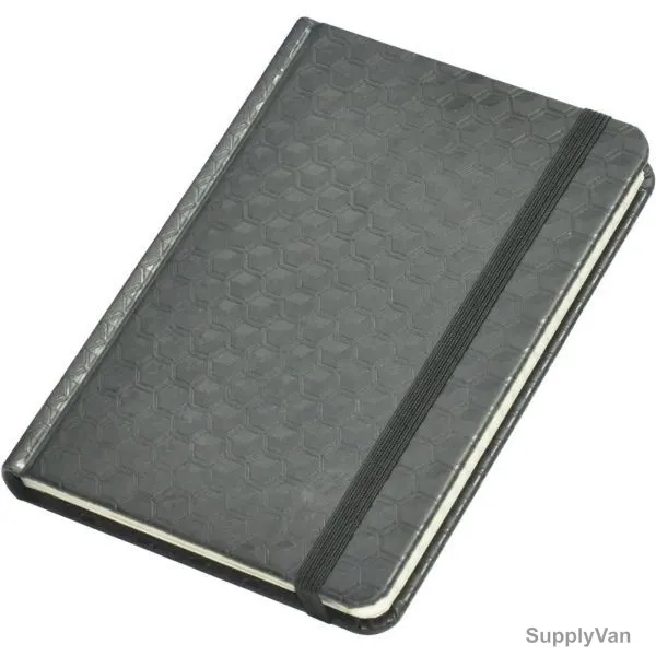 FIS Single Ruled Notebook with Elastic Band, FSNBEXA6BKD3, 105 x 148MM, 96 Pages, Black