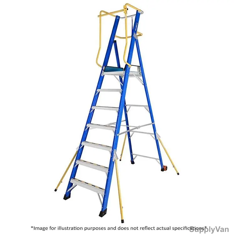 Gazelle Proguard Platform Step Ladder, G3809, 2.3 Mtrs, 150 Kg Weight Capacity — image 1