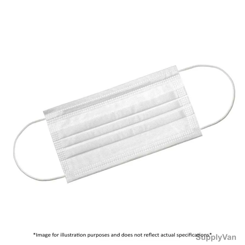 Khaleej Pack Disposable Face Mask, FM-2PLW, 2 Ply, White, 50 Pcs/Pack — image 1