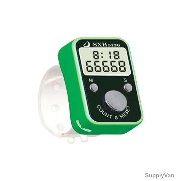 Digital Hand Tally Counter With Timer, SXH-5136, Green