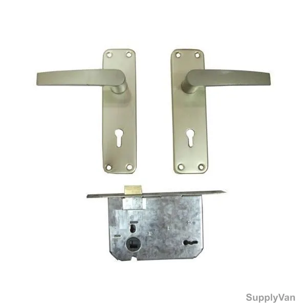 Vertex Door Lock With Handles, VXDH-EG44, Silver