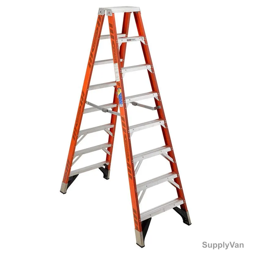 Werner Double Sided Step Ladder, T7408, Fiberglass, 8 Feet Height, 170 Kg Weight Capacity — image 1