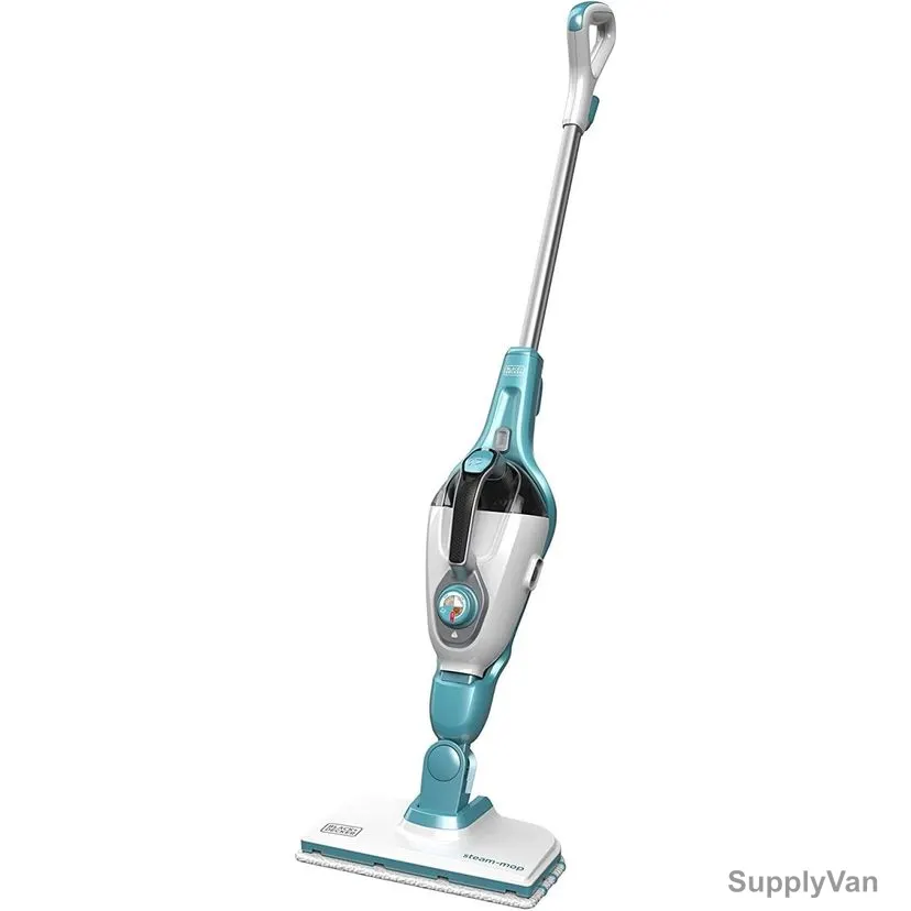 Black and Decker 7 in 1 Steam Mop, FSMH1321-B5, 1300W, 500ML, Grey and Blue — image 1