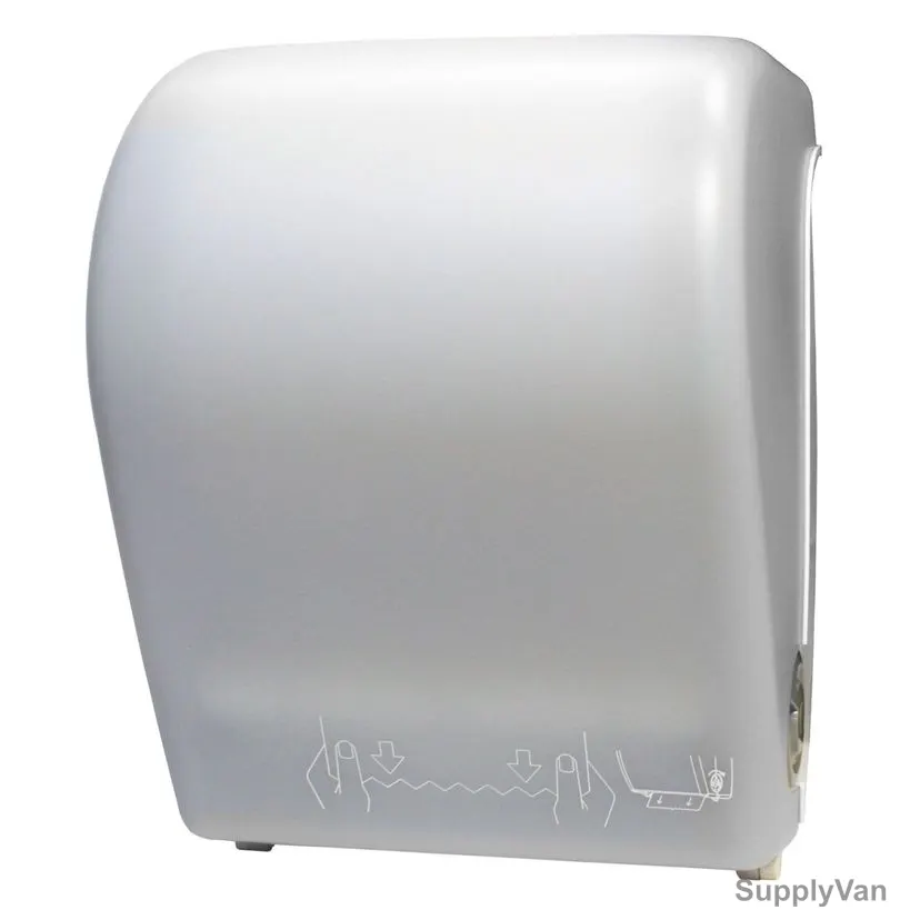 Alwin Mechanical Auto-Cut Roll Towel Dispenser, TD0201, 38.15CM Height x 22.80CM Width, White