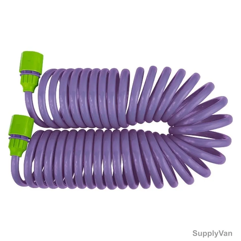 Palisad Spiral Hose With Sprinkler and Adapter, 674128, ABS Plastic, 7.5 Mtrs, Green/Purple, 3 Pcs/Set — image 1