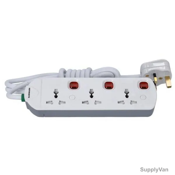 Olsenmark Extension Socket, OMES1809, Plastic, 13A, 3 Way, 3 Mtrs, White