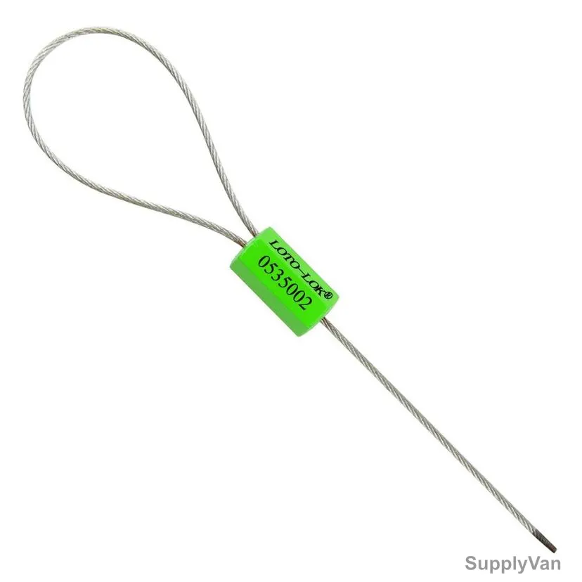 Loto-Lok Security Seal, MS-K2-GN300, Metal, 1.8 x 300MM, Green, 50 Pcs/Pack