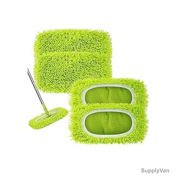 Unoutur Reusable Dry Sweeping Microfiber Mop Pad, 4.5 Inch Width x 10 Inch Length, Green, 4 Pcs/Pack — image 1