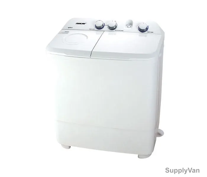 Nikai Washing Machine, NWM800SPN2, Top Load, Semi Automatic, 8Kg, White