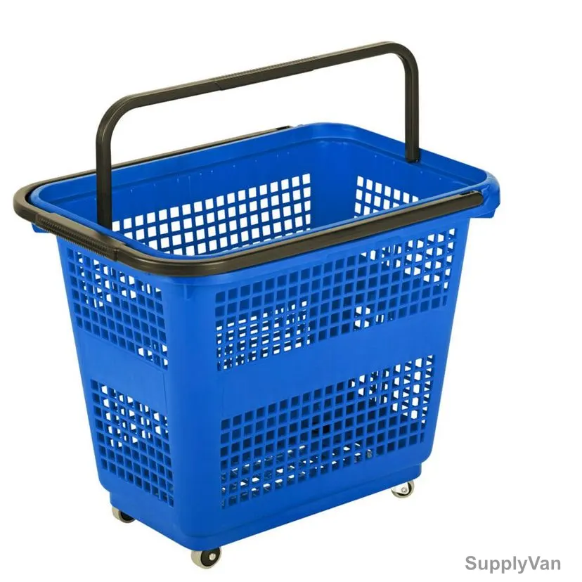 Barcelona Basket With Wheels, 43.5CM Height x 39.5CM Width x 57.5CM Length, 54 Ltrs Capacity, Blue — image 1