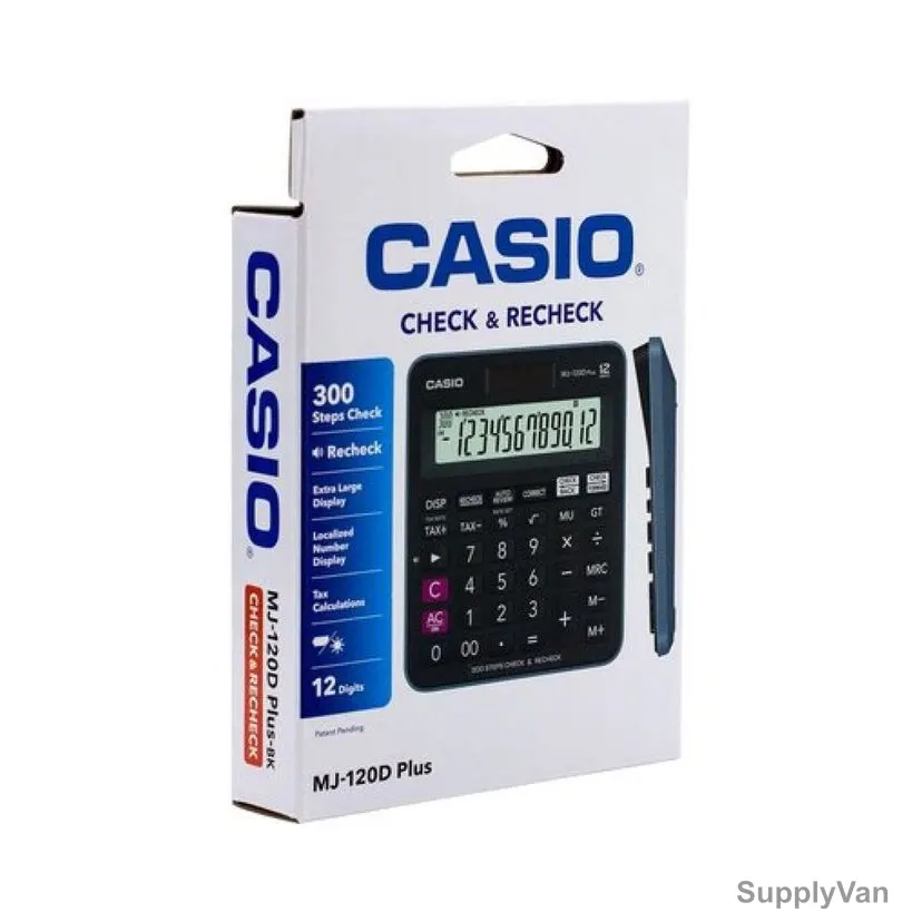 Casio Calculator, MJ-120D-Plus, 12 Digit, Black