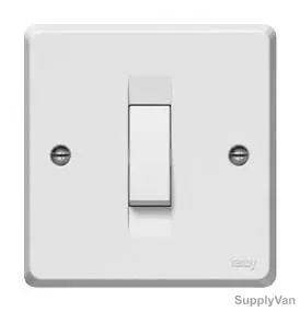 Tenby Light Switch, 7711, 1 Gang, 1 Way, 10A, 250VAC