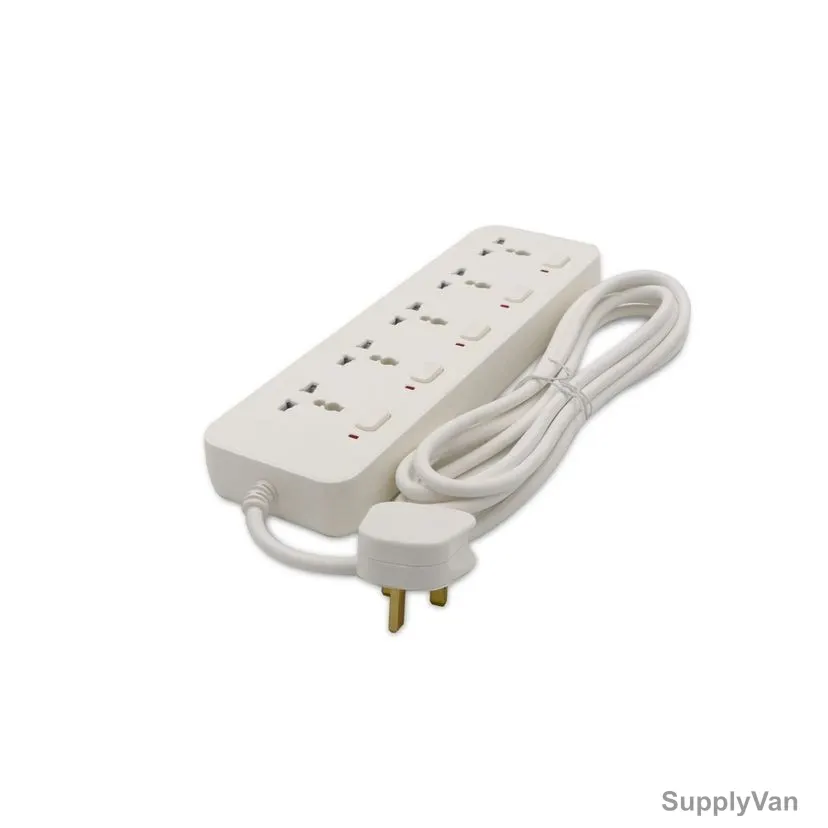 Gongniu Extension Socket, NB-0003, 5 Way, 13A, White — image 1