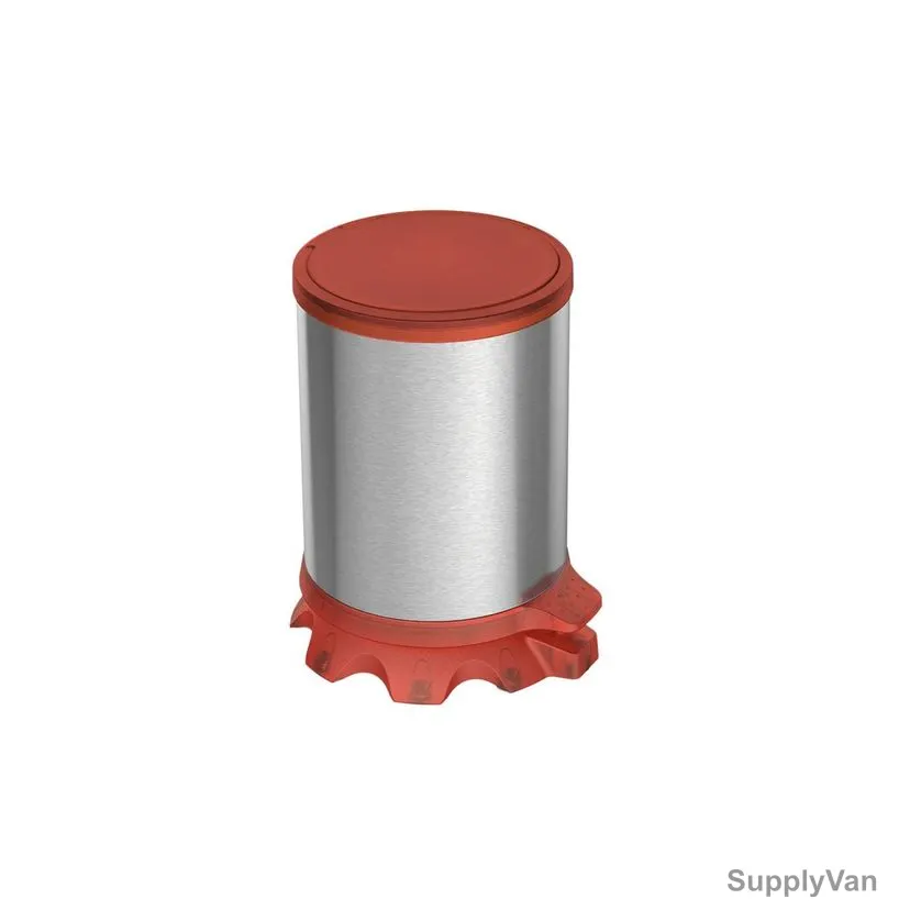 Tramontina Pedal Trash Bin, 94538805, Stainless Steel, 5 Ltrs Capacity, Red/Silver