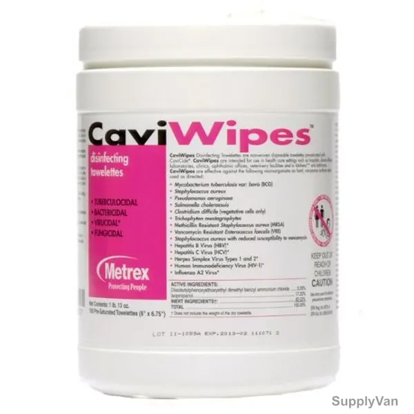 Metrex CaviWipes Disinfecting Towelette, 13-1100, White, 160 Pcs/Pack
