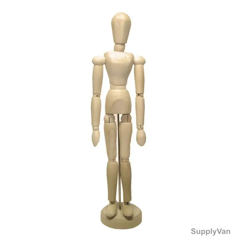 Sinoart Female Articulated Mannequin, SFM019, Wood, 12 Inch, Beige — image 1
