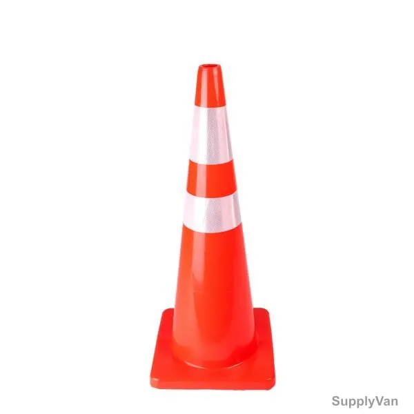 Traffic Cone, HF24006, PVC, 90CM, Fluorescent Orange and Silver