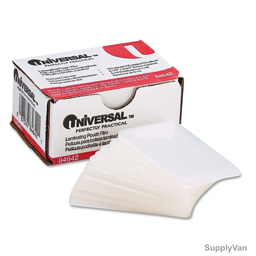 Sparco Universal Laminating Pouch, 84642, 5 mil, Business Card Size, Clear, 100 Pcs/Pack — image 1