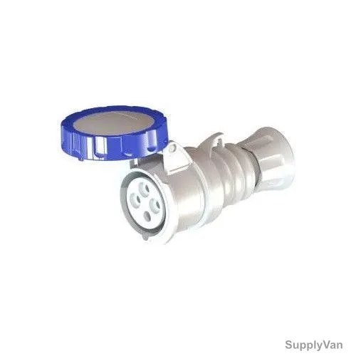 Gewiss Straight Connector, GW62026H, IP66, 16A, 2P+E, White-Blue