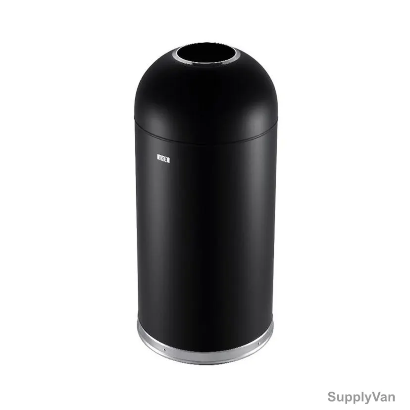 Eko Commercial Open Top Trash Bin, SS84K-52, Alloy Steel, 52 Ltrs, Black