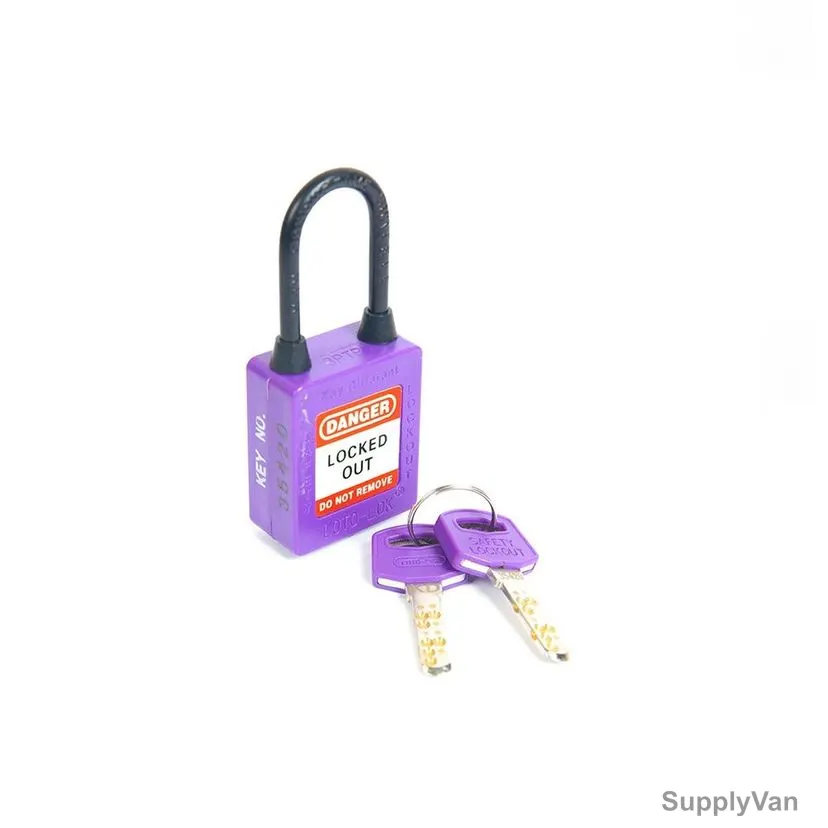 Loto-Lok Three Point Traceability Lockout Padlock, 3PTPPKDN40, Nylon, 40 x 5MM, Purple