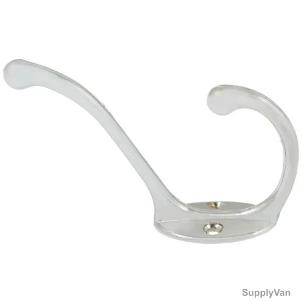 Metal Hat And Coat Hook Wall Hanger, 2 Inch, Silver