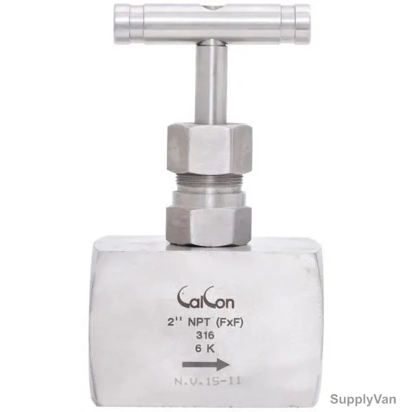 Calcon Needle Valve, 6000 Psi, 2 Inch, FxFNPT