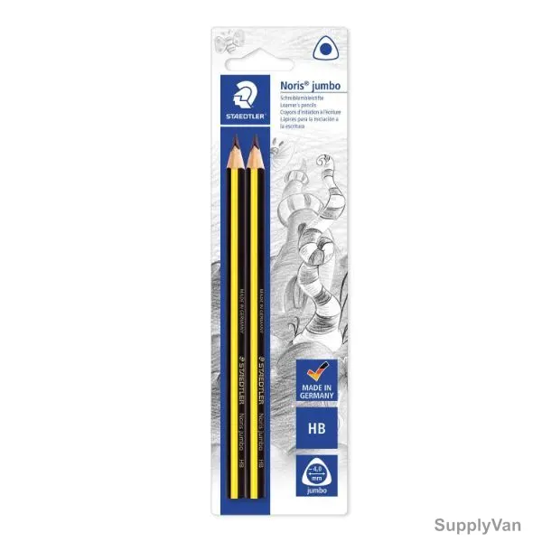 Staedtler Noris Jumbo Learner's Pencil, ST-119-BK2DA, 4.0MM Tip Size, Black/Yellow, 2 Pcs/Pack
