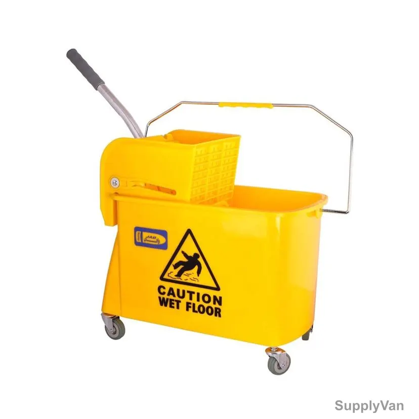 Mop Bucket With Side Press Wringer, BY01Y-2, Plastic, 20 Ltrs, Yellow