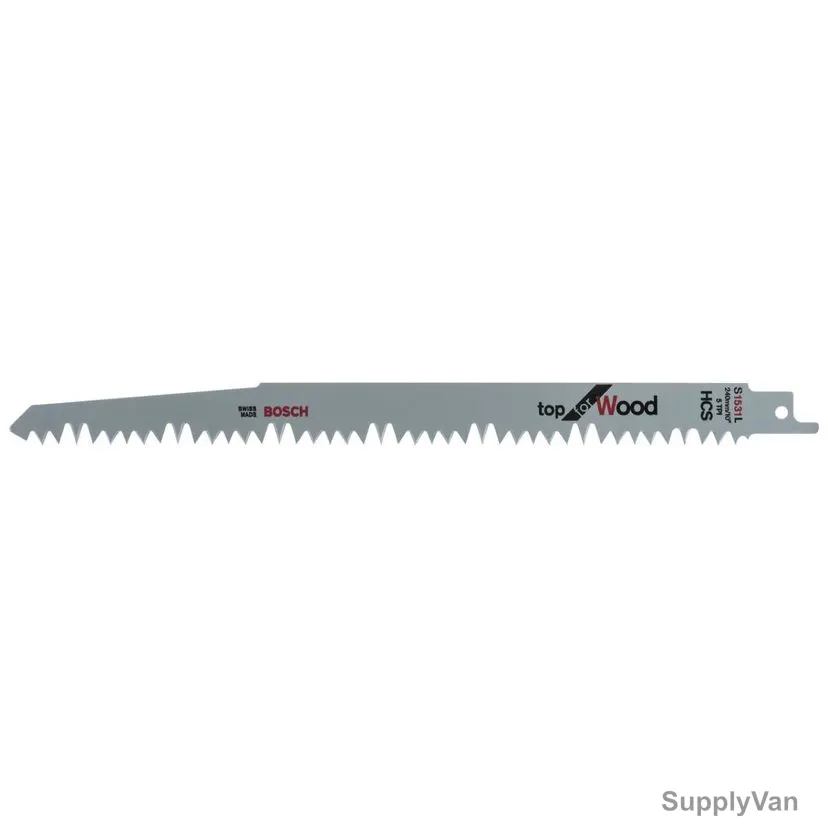 Bosch S1531L Wood Reciprocating Saw Blade, 2608650676, Top, 5 TPI, 240MM Length, 5 Pcs/Pack — image 1