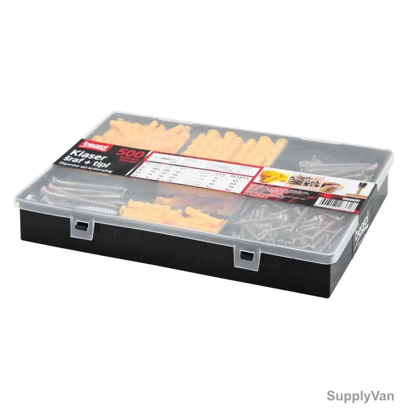 Beorol Organizer Set With Screws And Plugs, KLSST500, 500PCS