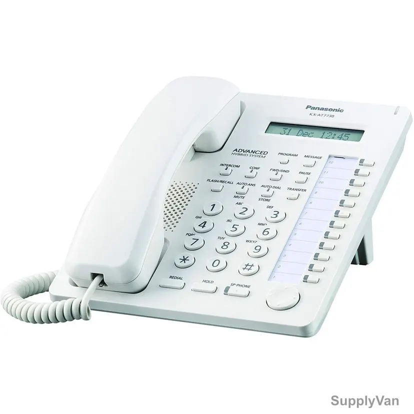 Panasonic Corded Telephone, KX-AT7730, 16 Characters, White — image 1