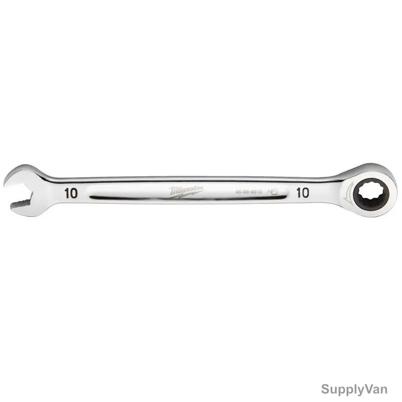 Milwaukee Ratcheting Combination Wrench, 4932471503, MaxBite, Chrome Plated, 10MM