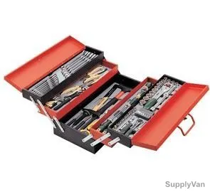 Force Metal Toolbox with Tools, 50235-124, 124 Pcs