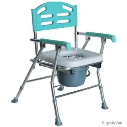 3W Commode Wheel Chair, 3W-820L, Steel, Blue and White