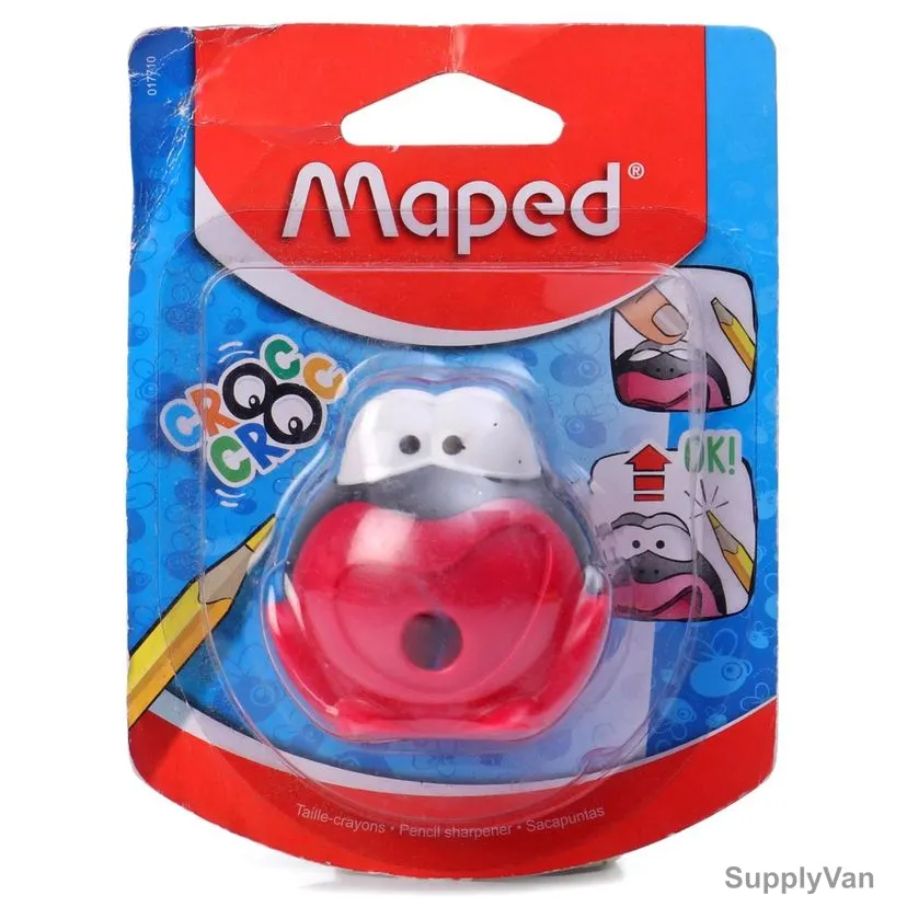 Maped Croc-Croc Signal Pencil Sharpener, MD-017710, 1 Hole, Red