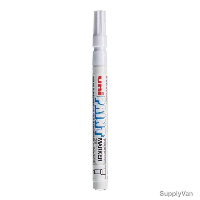 Uni-Ball Bullet Tip Paint Marker, PX21-WE, 2.0MM Tip Size, White, 12 Pcs/Pack