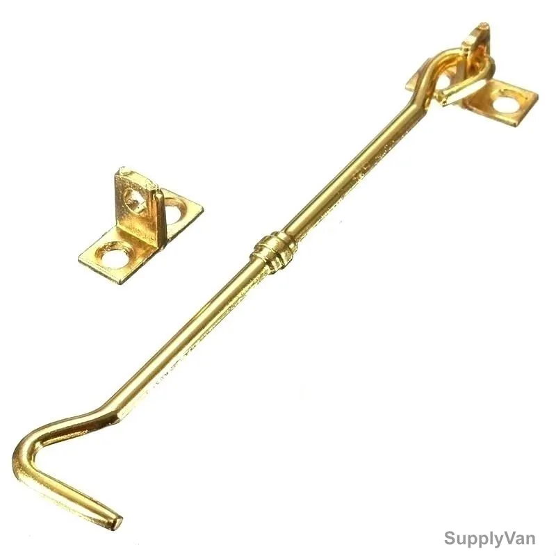 Brass Plated Gate Hook, Metal, 6 Inch, Gold