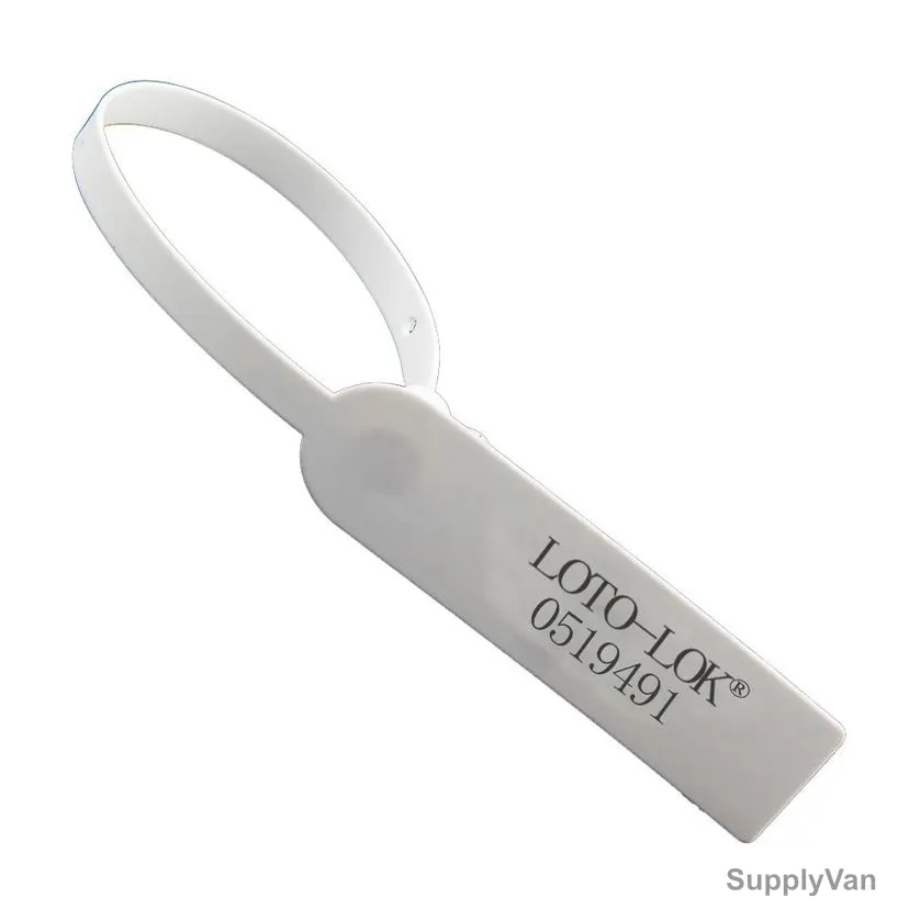 Loto-Lok Security Seal, PS-Y270-WH, Polypropylene, 270MM, White, 50 Pcs/Pack