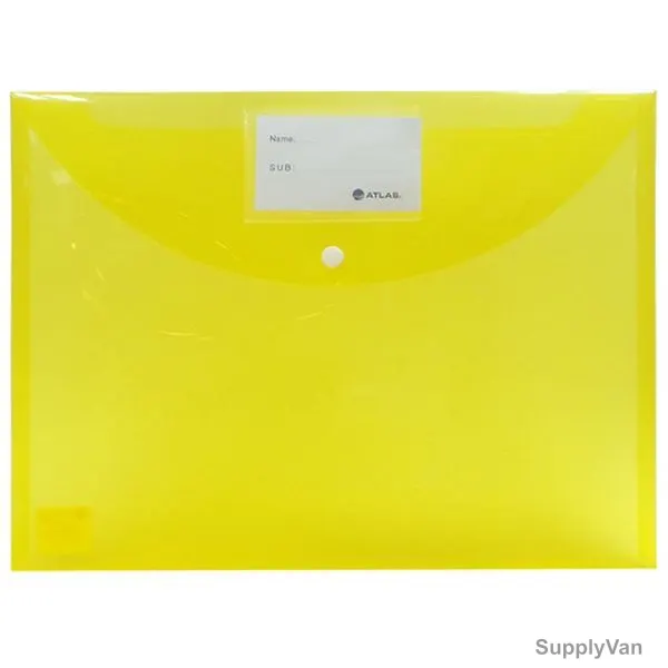 Atlas Document Bag With Card and Button, F10034, FS, Yellow