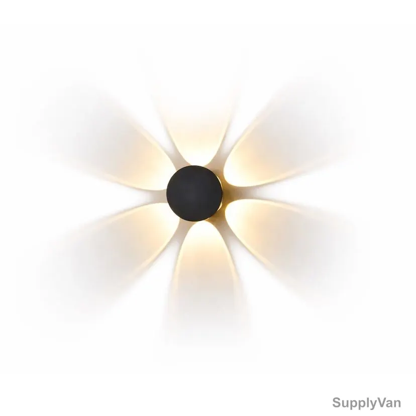 Novex Waterproof LED Wall Light, NWL-LED-56-6WW-BLK, Aluminium, 6W, IP65, 3000K, Warm White