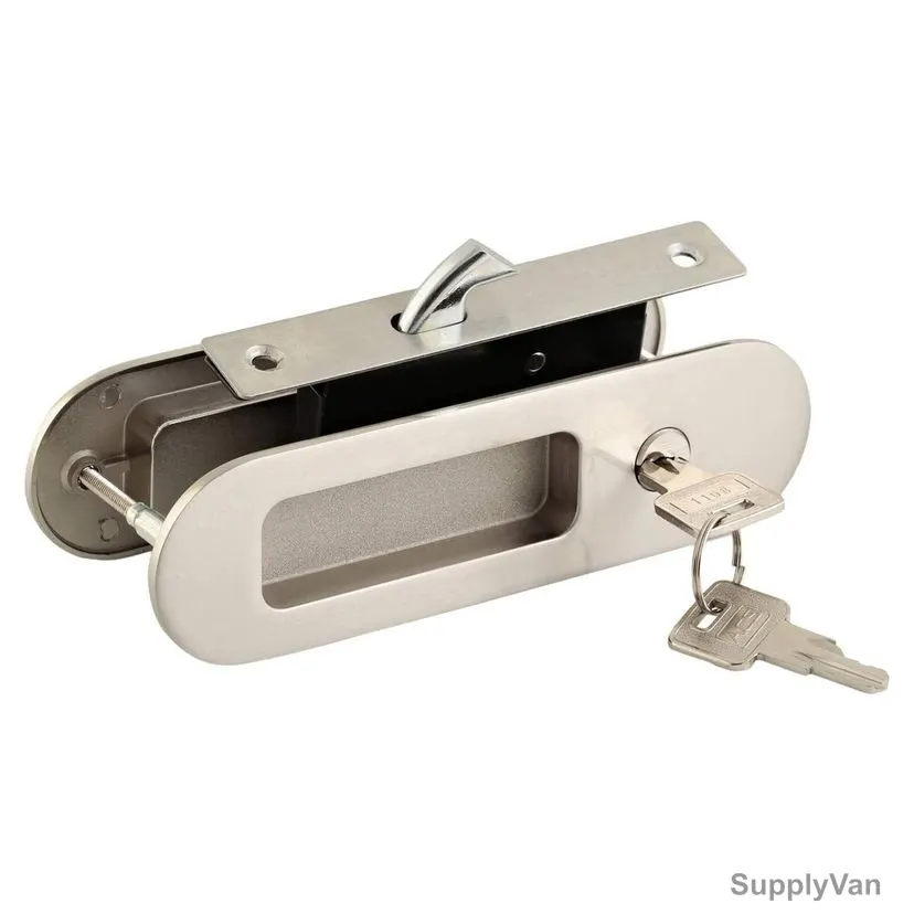 ACS Sliding Door Lock, 4502-SN, Zinc, Silver