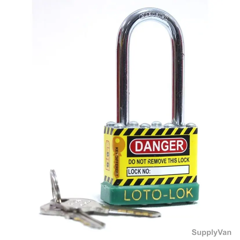 Loto-Lok Lockout Padlock, 2PTPSGKDL47, Steel, 47 x 6MM, Yellow and Green