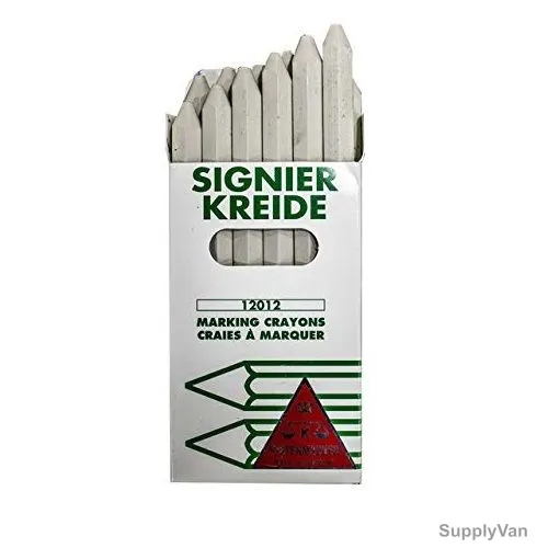 Kistenmacher Marking Crayon, 12012, Signier Kreide, 12MM Dia x 120MM Length, White, 12 Pcs/Pack